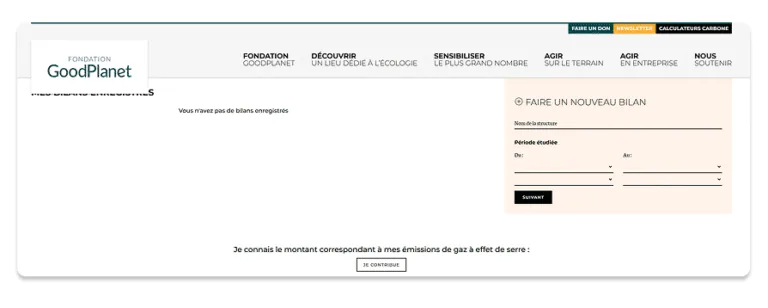 GoodPlanet free carbon calculator
